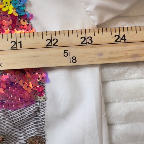 # A230   Nancy  Resort Chic  White Sequin Floral   Shirt Dress  NWT  S - Picture 8 of 8